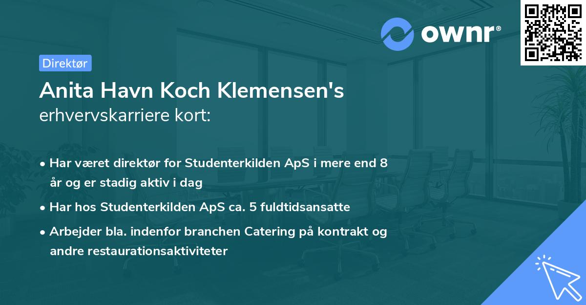 Anita Havn Koch Klemensen's erhvervskarriere kort