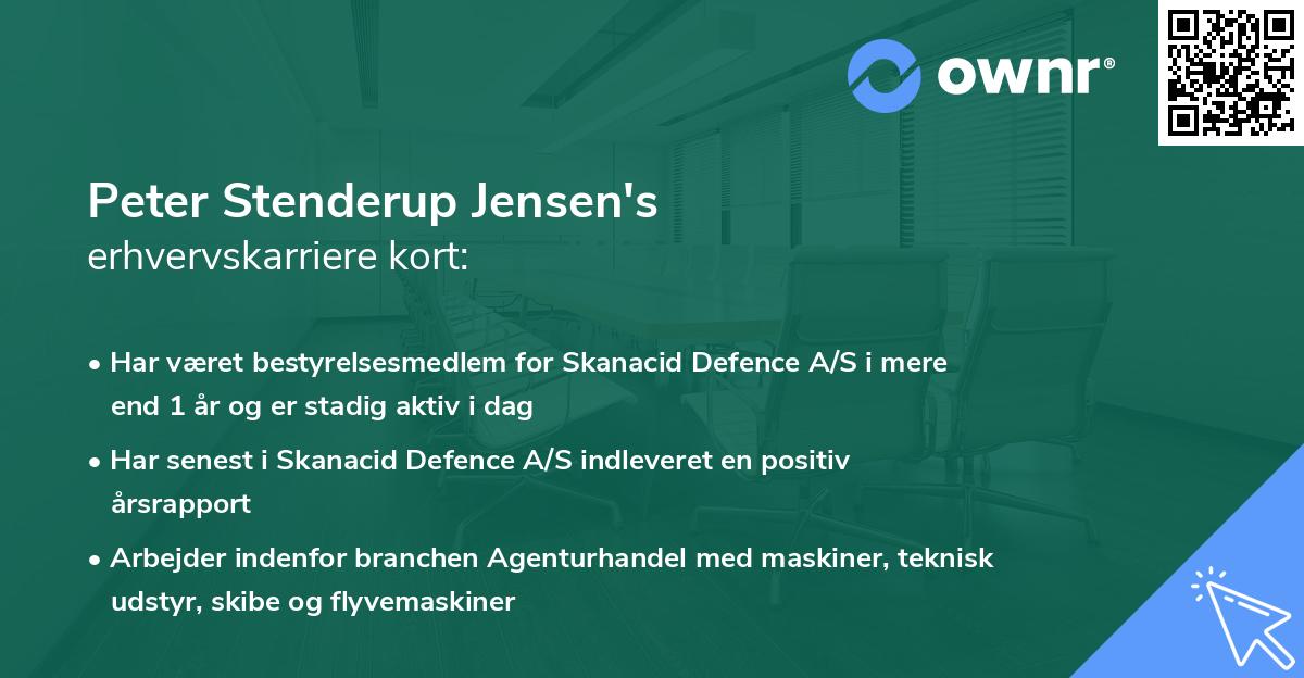 Peter Stenderup Jensen's erhvervskarriere kort