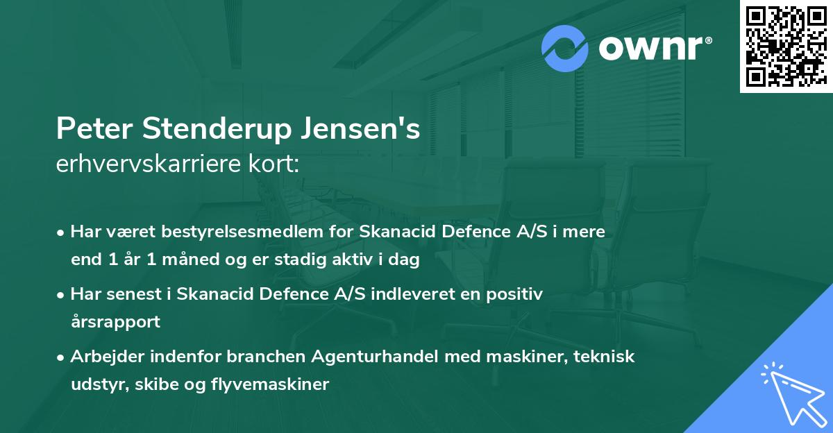 Peter Stenderup Jensen's erhvervskarriere kort