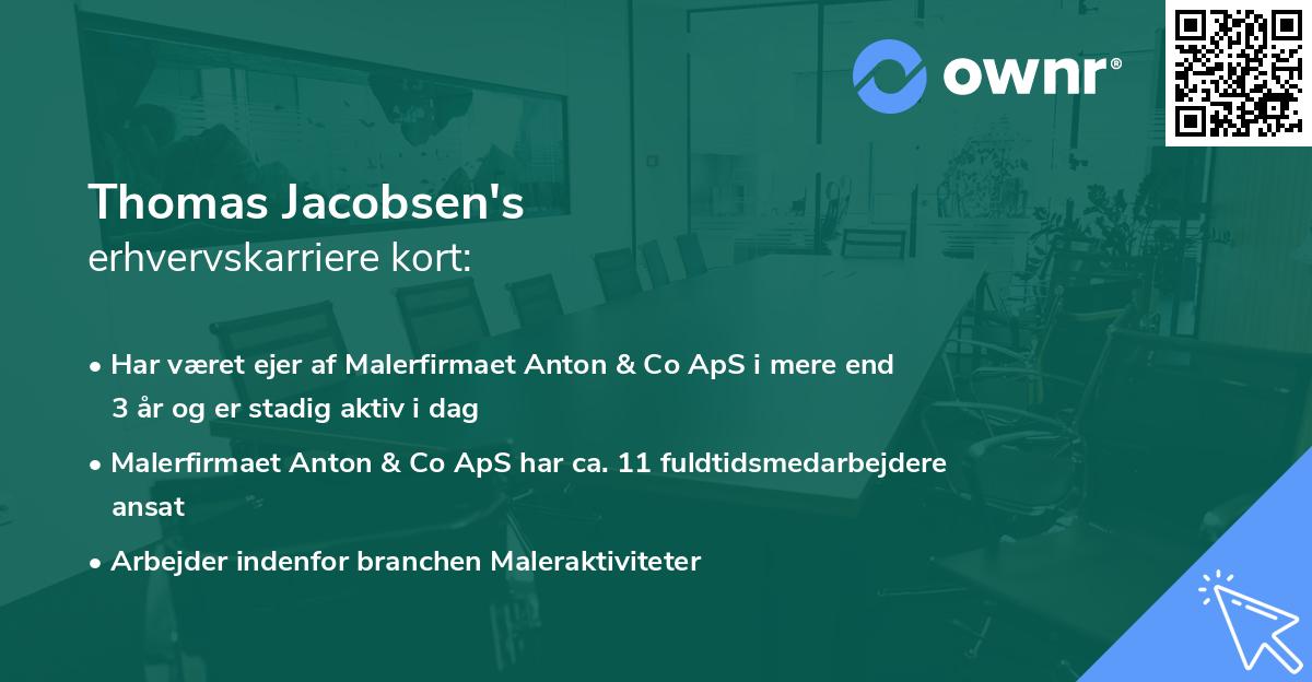 Thomas Jacobsen's erhvervskarriere kort