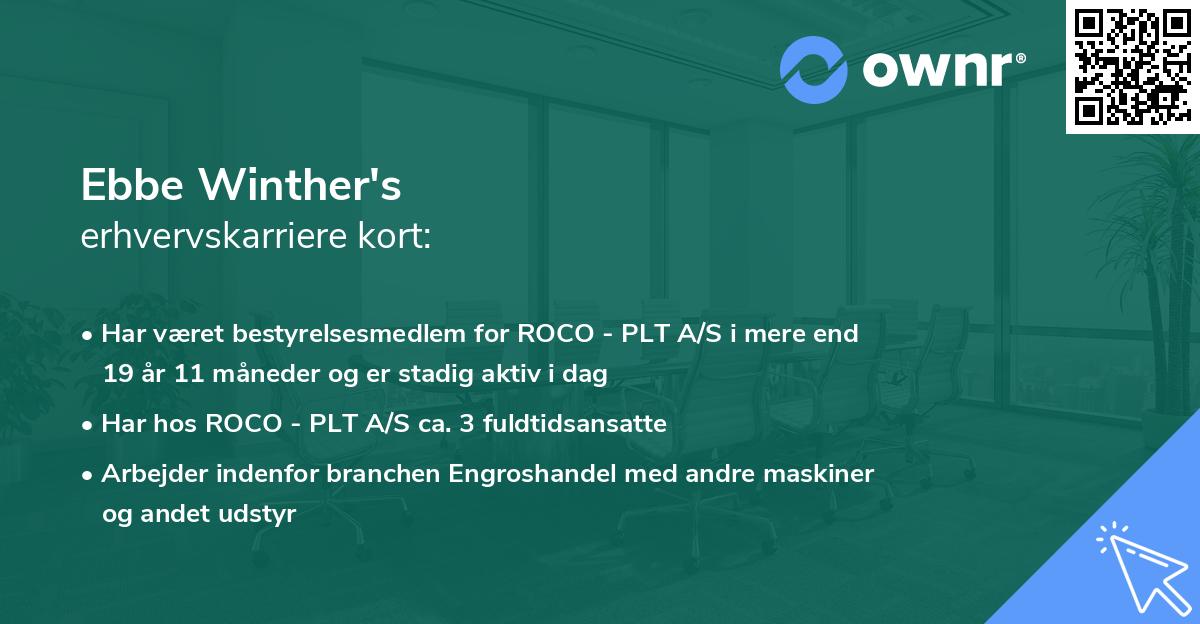 Ebbe Winther's erhvervskarriere kort