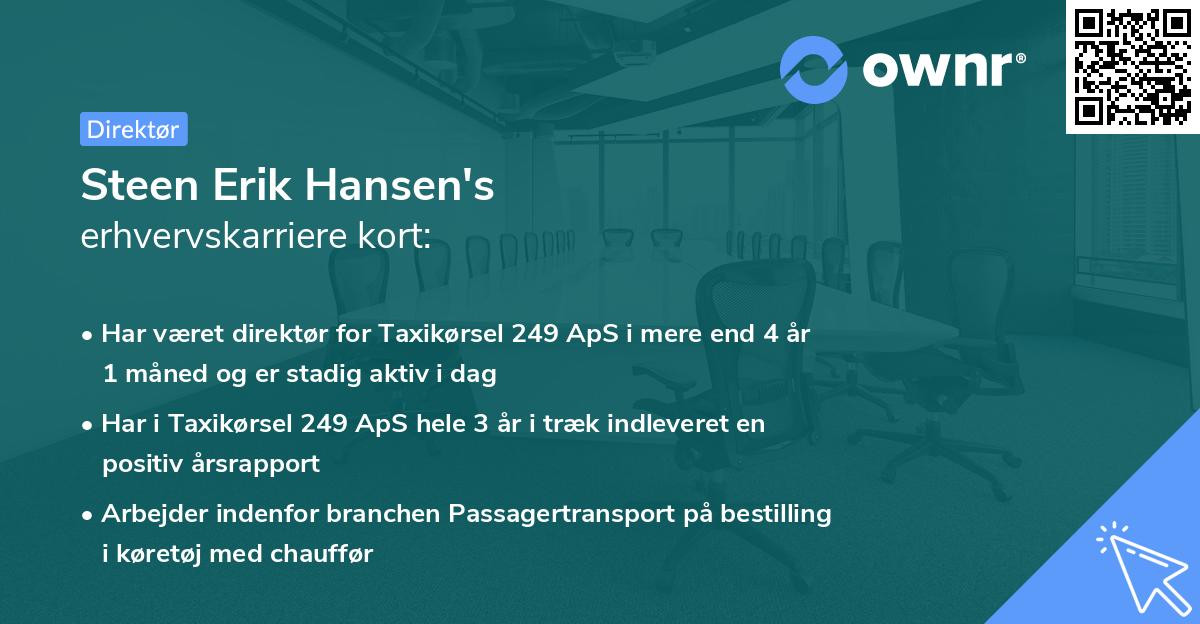 Steen Erik Hansen's erhvervskarriere kort