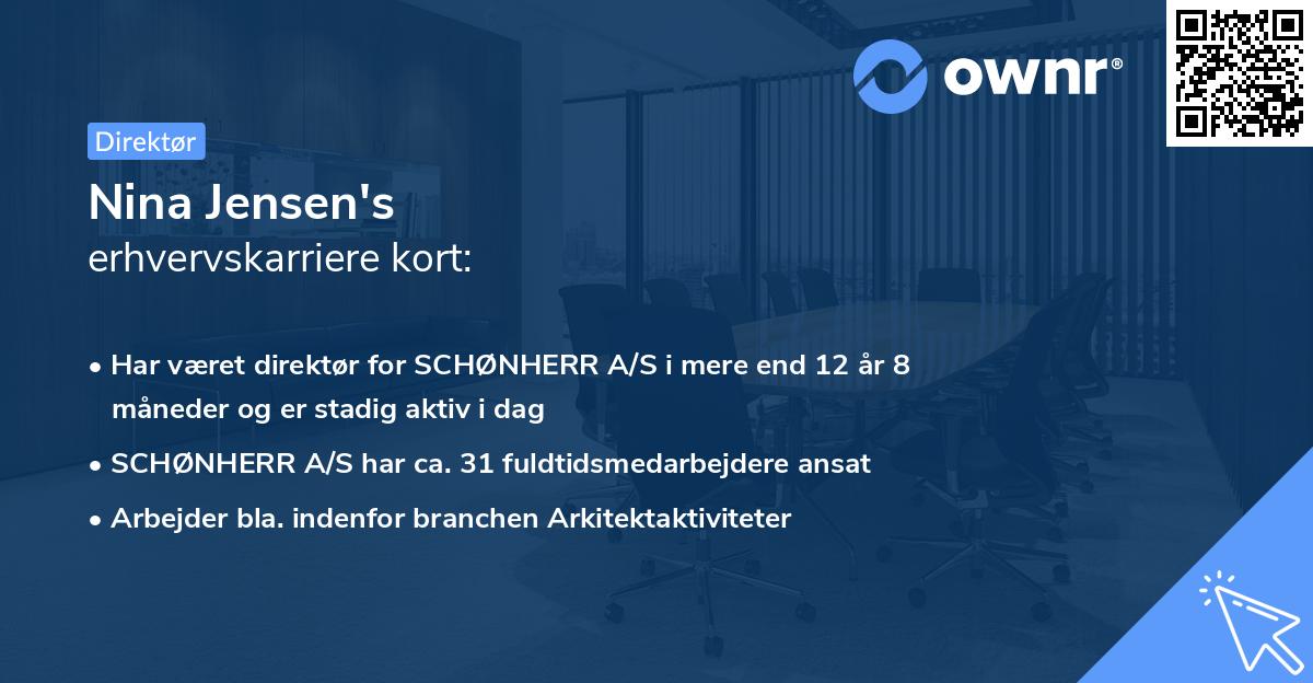 Nina Jensen's erhvervskarriere kort