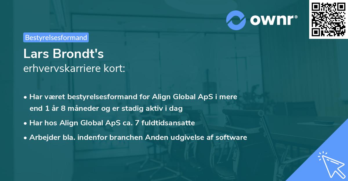 Lars Brondt's erhvervskarriere kort