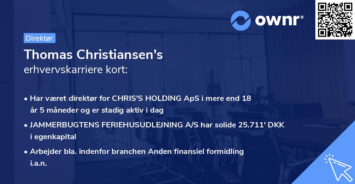 Thomas Christiansen's erhvervskarriere kort