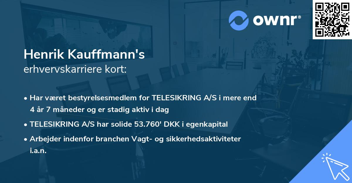 Henrik Kauffmann's erhvervskarriere kort