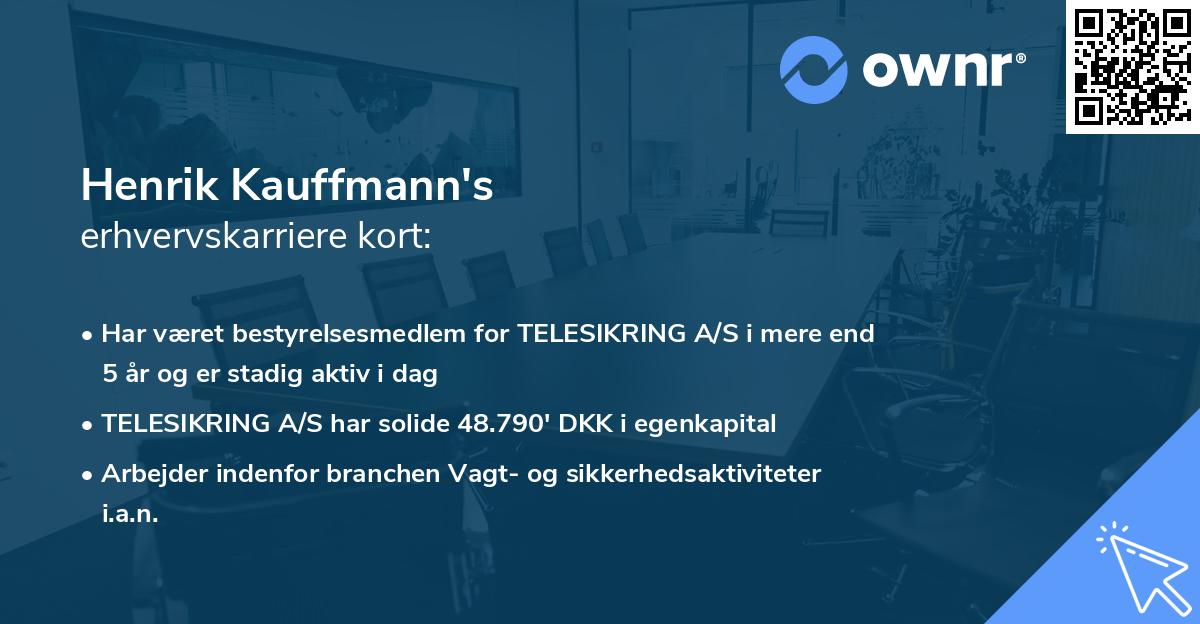 Henrik Kauffmann's erhvervskarriere kort