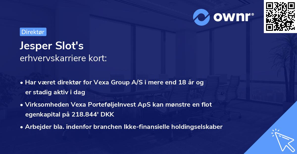 Jesper Slot's erhvervskarriere kort