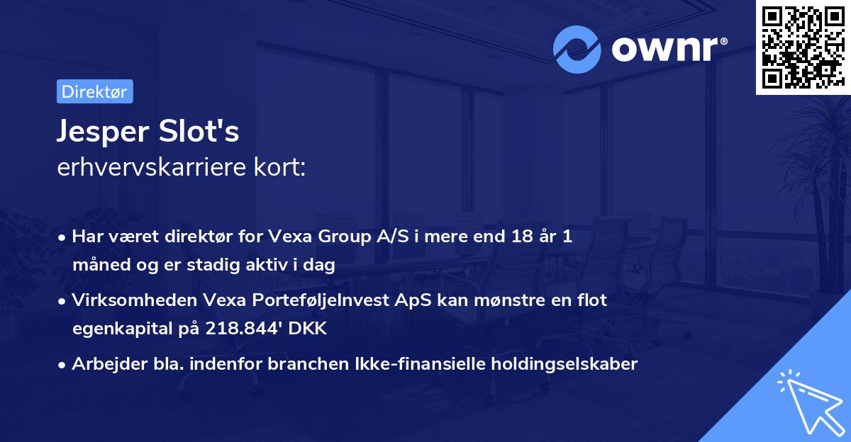 Jesper Slot's erhvervskarriere kort