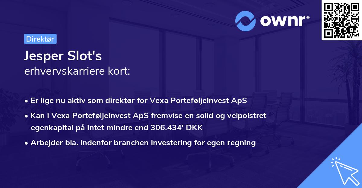 Jesper Slot's erhvervskarriere kort