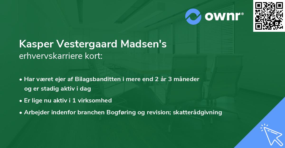 Kasper Vestergaard Madsen's erhvervskarriere kort