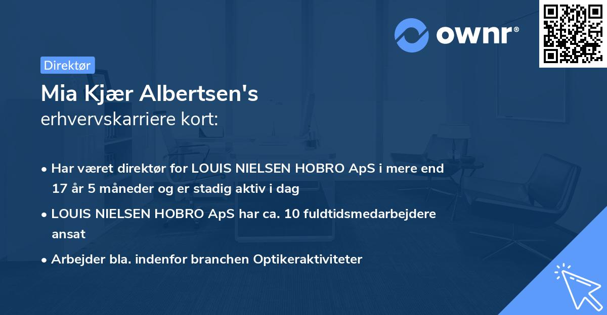 Mia Kjær Albertsen's erhvervskarriere kort