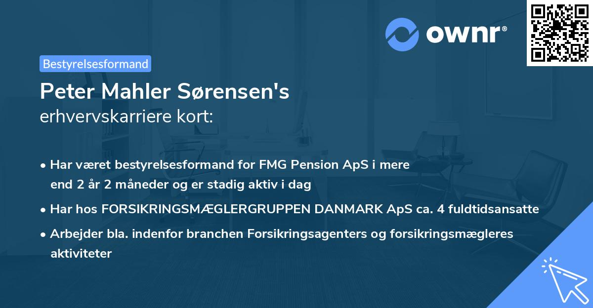 Peter Mahler Sørensen's erhvervskarriere kort