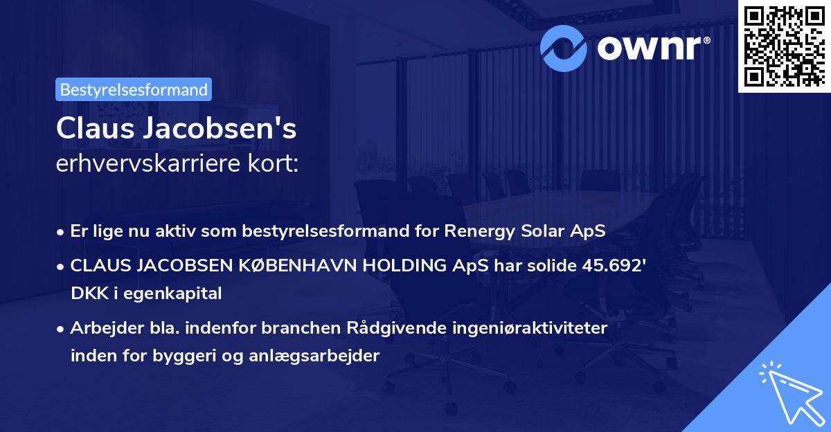 Claus Jacobsen's erhvervskarriere kort