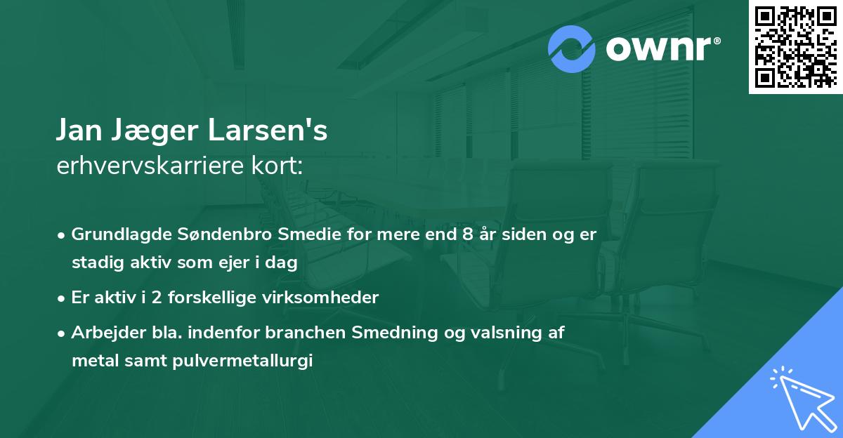 Jan Jæger Larsen's erhvervskarriere kort