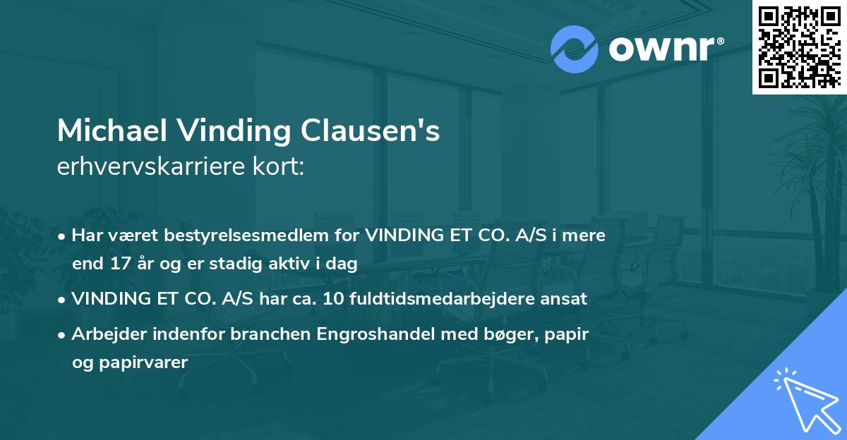 Michael Vinding Clausen's erhvervskarriere kort