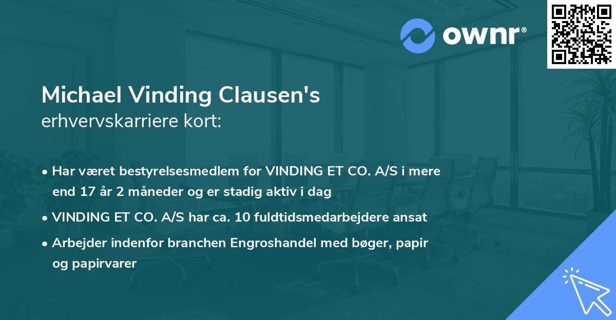 Michael Vinding Clausen's erhvervskarriere kort
