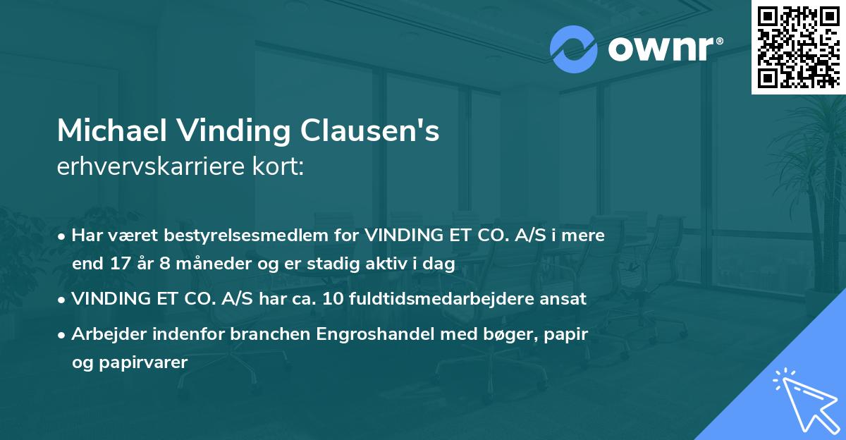 Michael Vinding Clausen's erhvervskarriere kort