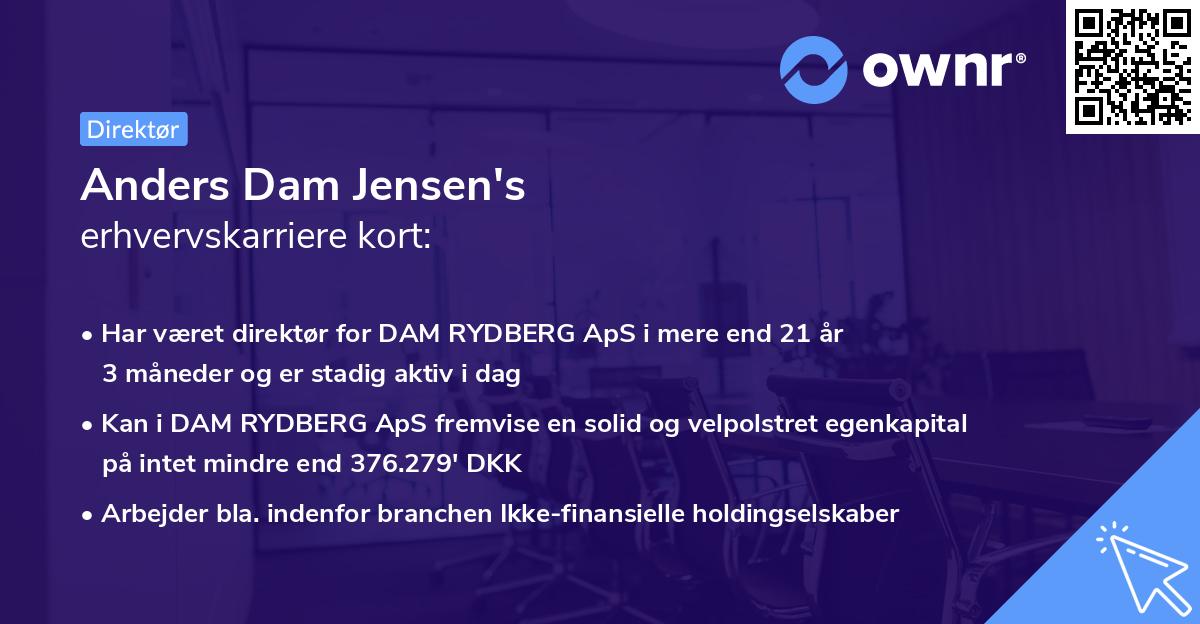 Anders Dam Jensen's erhvervskarriere kort