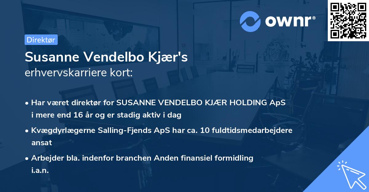 Susanne Vendelbo Kjær's erhvervskarriere kort