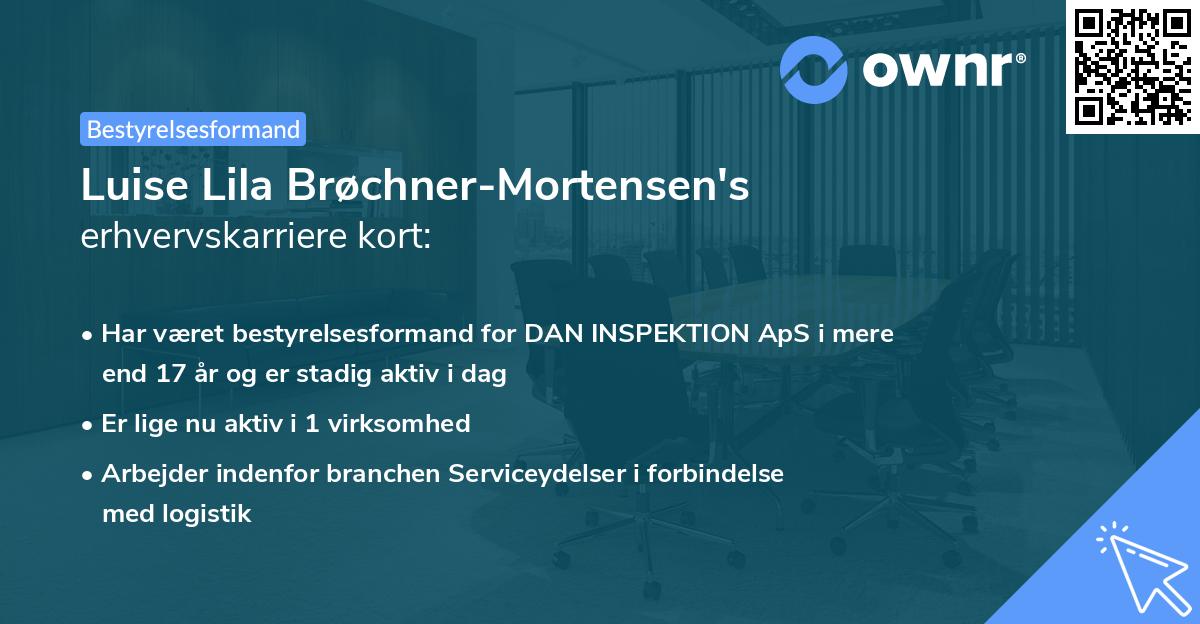 Luise Lila Brøchner-Mortensen's erhvervskarriere kort