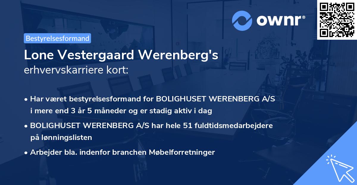 Lone Vestergaard Werenberg's erhvervskarriere kort