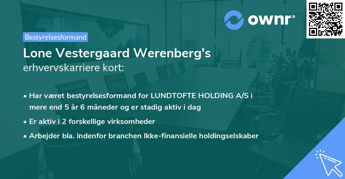 Lone Vestergaard Werenberg's erhvervskarriere kort