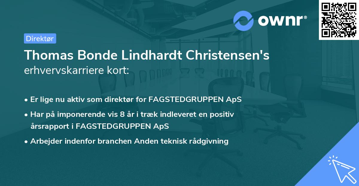 Thomas Bonde Lindhardt Christensen's erhvervskarriere kort