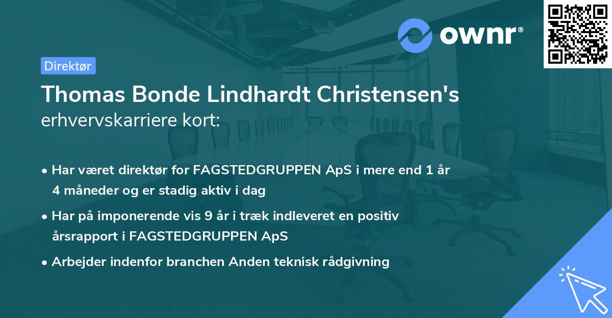 Thomas Bonde Lindhardt Christensen's erhvervskarriere kort