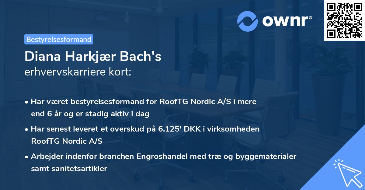 Diana Harkjær Bach's erhvervskarriere kort