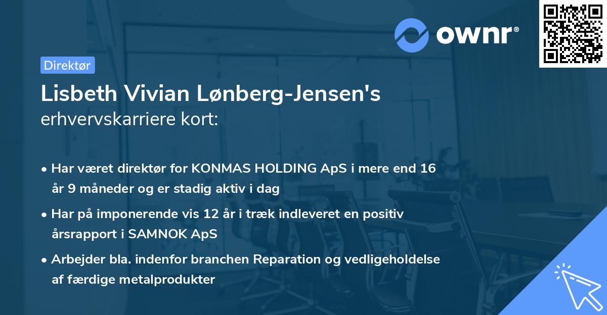 Lisbeth Vivian Lønberg-Jensen's erhvervskarriere kort