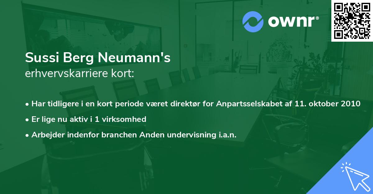 Sussi Berg Neumann's erhvervskarriere kort