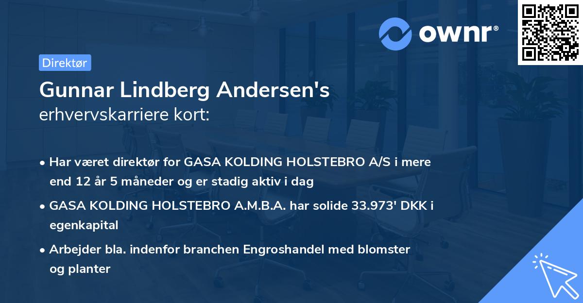Gunnar Lindberg Andersen's erhvervskarriere kort