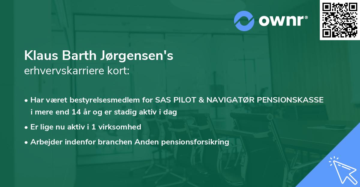 Klaus Barth Jørgensen's erhvervskarriere kort