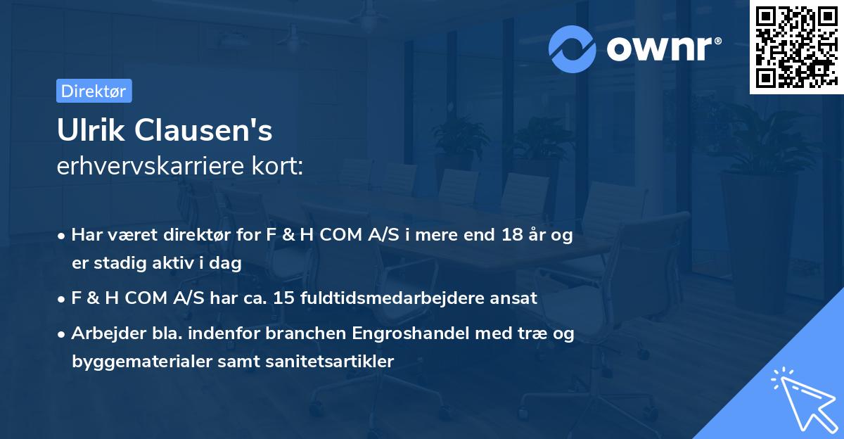 Ulrik Clausen's erhvervskarriere kort
