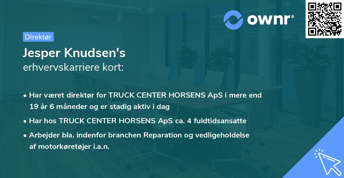 Jesper Knudsen's erhvervskarriere kort