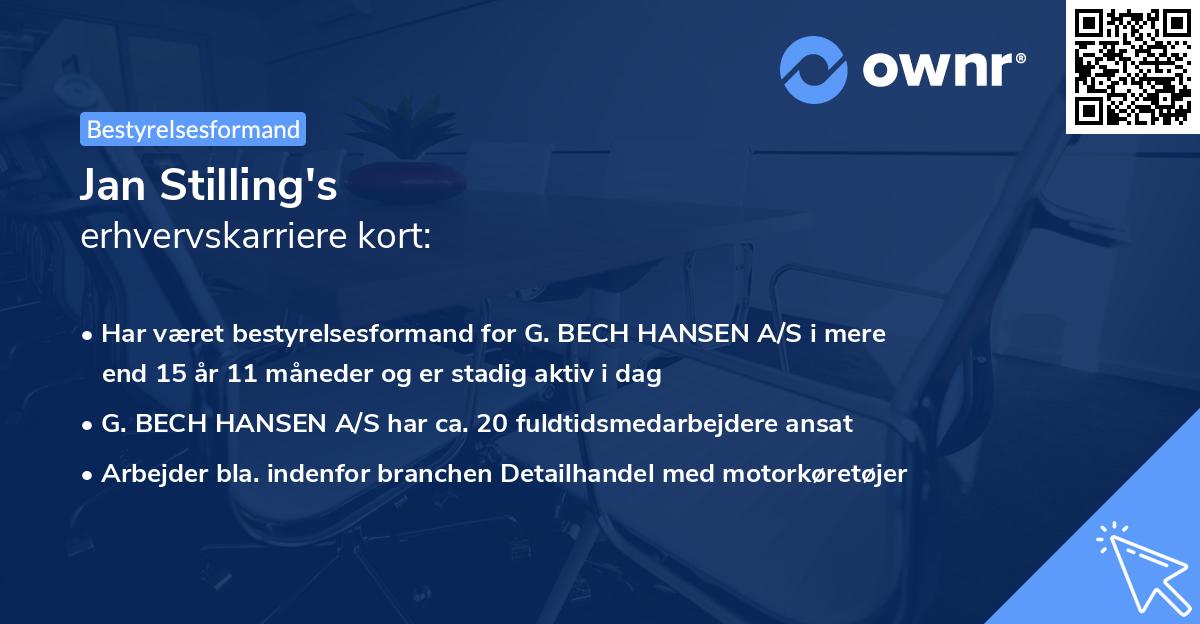 Jan Stilling's erhvervskarriere kort