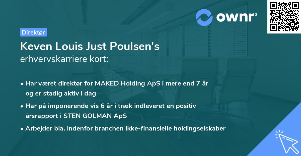 Keven Louis Just Poulsen's erhvervskarriere kort