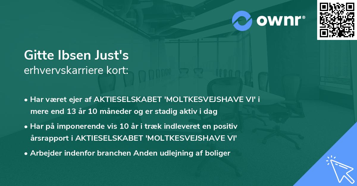 Gitte Ibsen Just's erhvervskarriere kort