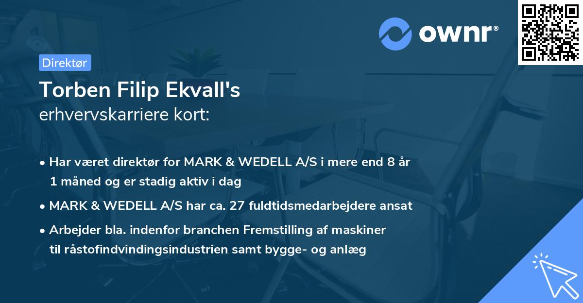 Torben Filip Ekvall's erhvervskarriere kort