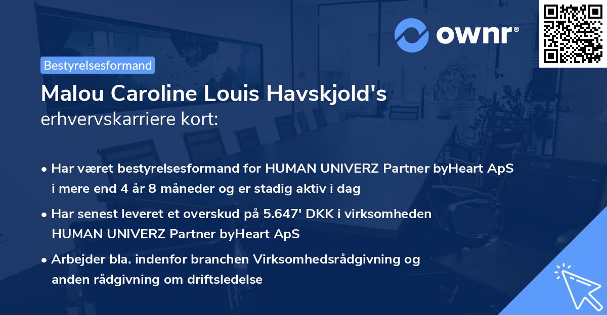 Malou Caroline Louis Havskjold's erhvervskarriere kort