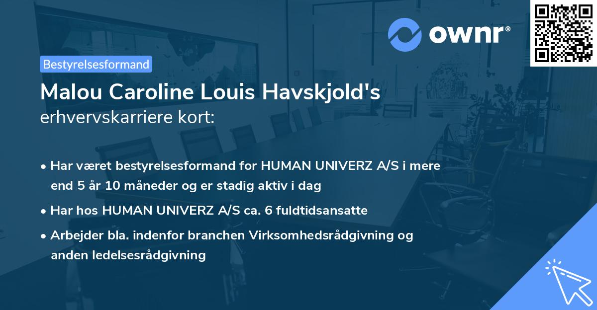 Malou Caroline Louis Havskjold's erhvervskarriere kort