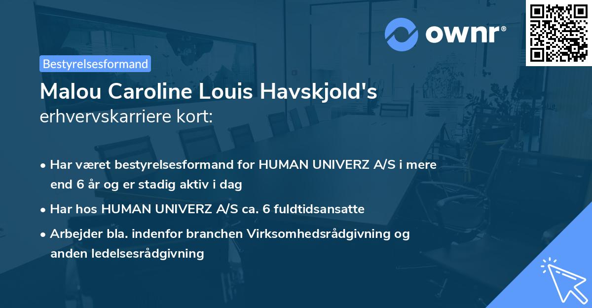 Malou Caroline Louis Havskjold's erhvervskarriere kort
