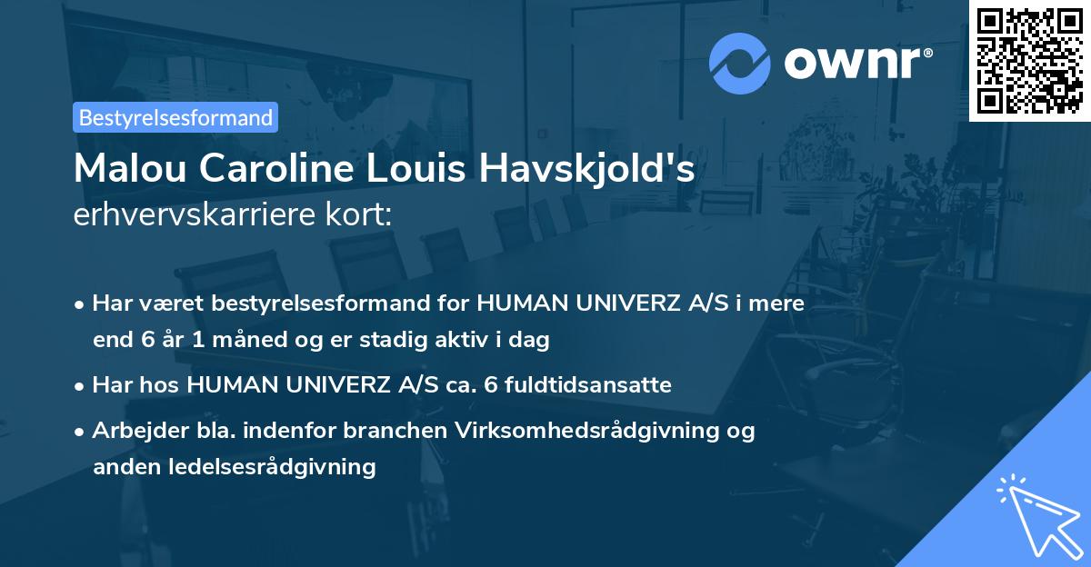 Malou Caroline Louis Havskjold's erhvervskarriere kort
