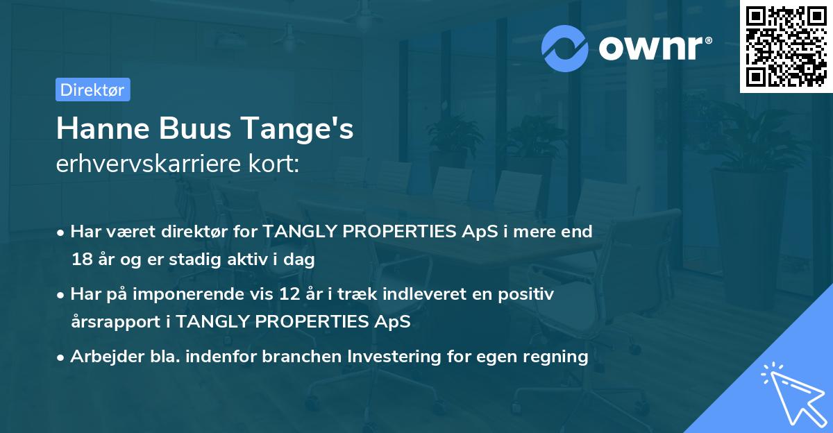 Hanne Buus Tange's erhvervskarriere kort