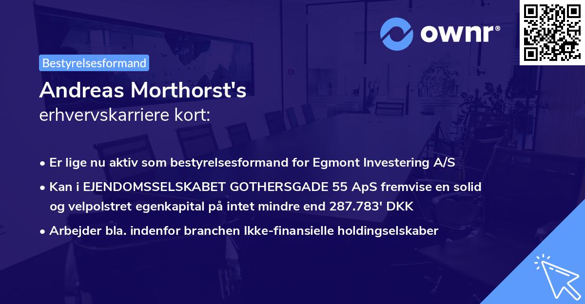 Andreas Morthorst's erhvervskarriere kort