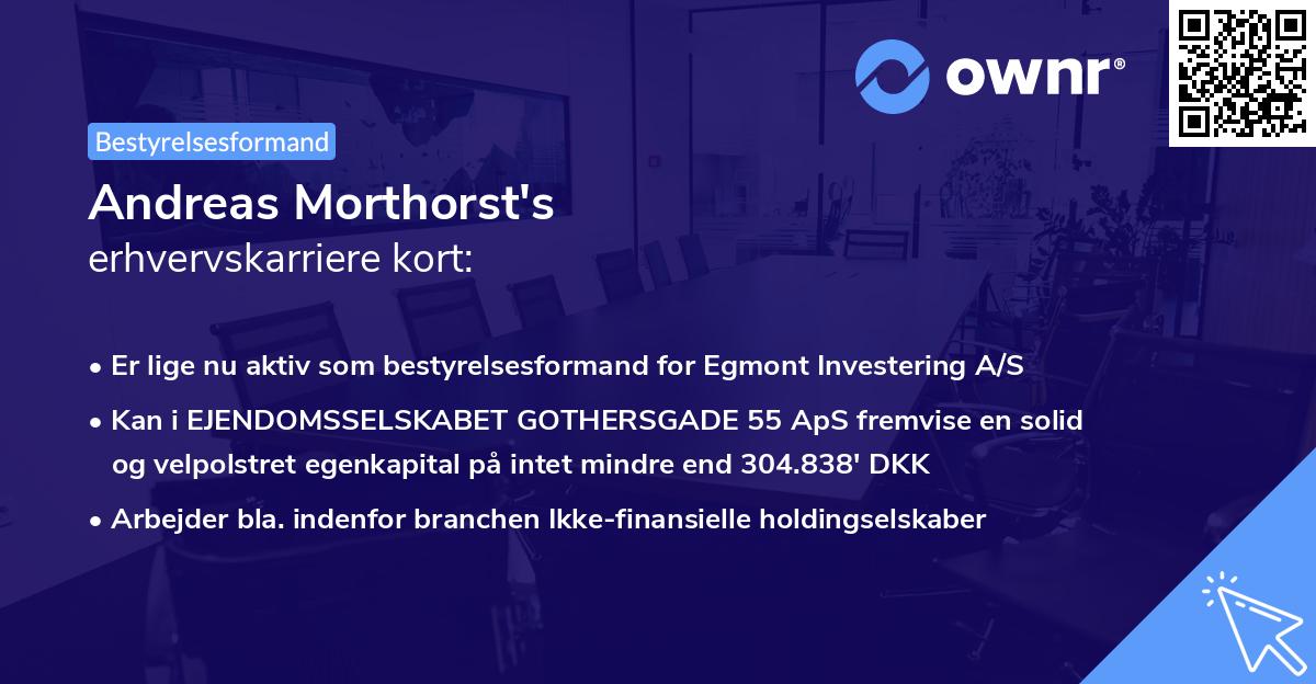 Andreas Morthorst's erhvervskarriere kort