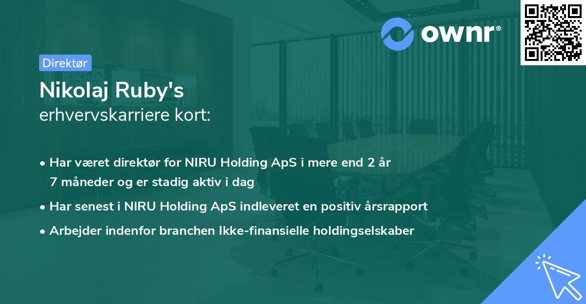 Nikolaj Ruby's erhvervskarriere kort
