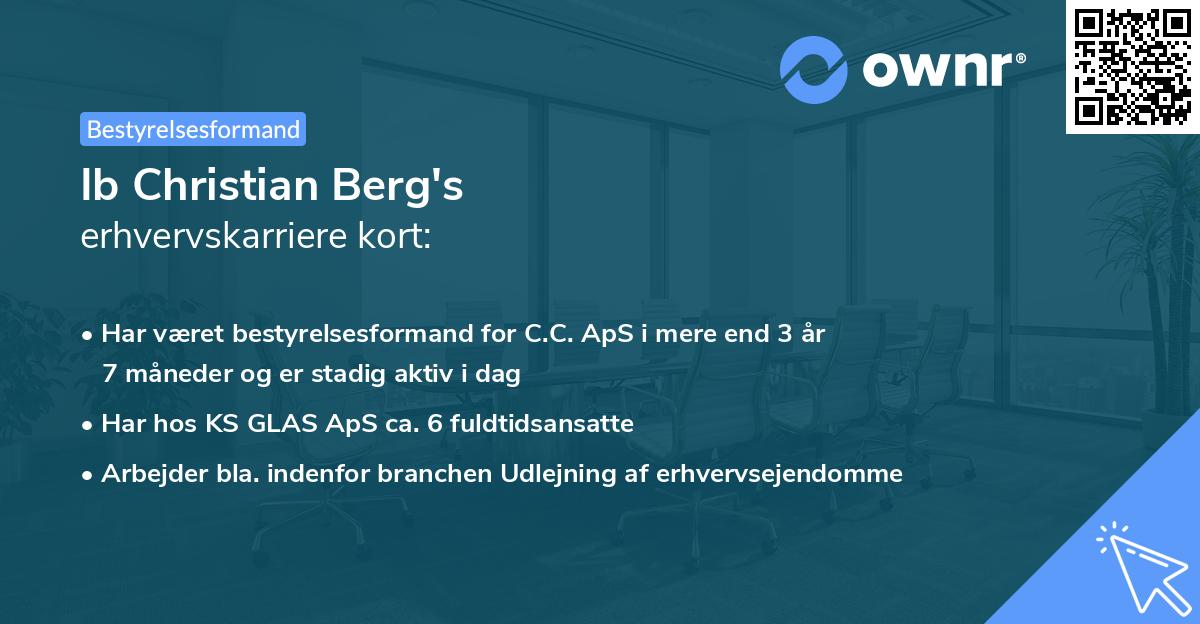 Ib Christian Berg's erhvervskarriere kort