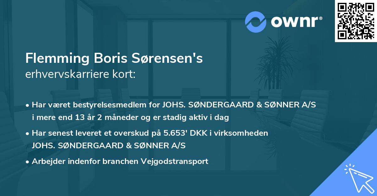 Flemming Boris Sørensen's erhvervskarriere kort